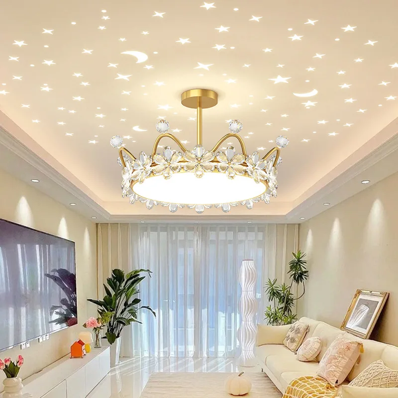Starry Sky Projector Light Scandinavian Luxury Boys Girls Bedroom Living Room Decor Ceiling Lamps Crystal Crown Ceiling Lights
Starry Sky Projector Light Scandinavian Luxury Boys Girls Bedroom Living Room Decor Ceiling Lamps Crystal Crown Ceiling Lights