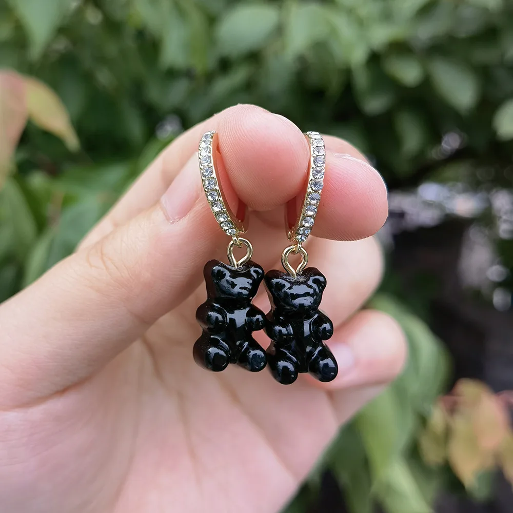 Cute Transparent Rhinestone Bear Earrings for Women Shiny Rhinestone Hoop Huggies Earrings Wholesale Jewelry Girls Ornaments
Cute Transparent Rhinestone Bear Earrings for Women Shiny Rhinestone Hoop Huggies Earrings Wholesale Jewelry Girls Ornaments