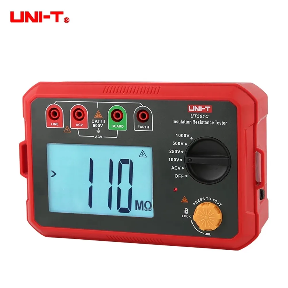 Цифровой тестер сопротивления изоляции UNI-T UT501C, 1000 В, Мегаомметр, высокое напряжение, короткое замыкание, входная сигнализация
Цифровой тестер сопротивления изоляции UNI-T UT501C, 1000 В, Мегаомметр, высокое напряжение, короткое замыкание, входная сигнализация