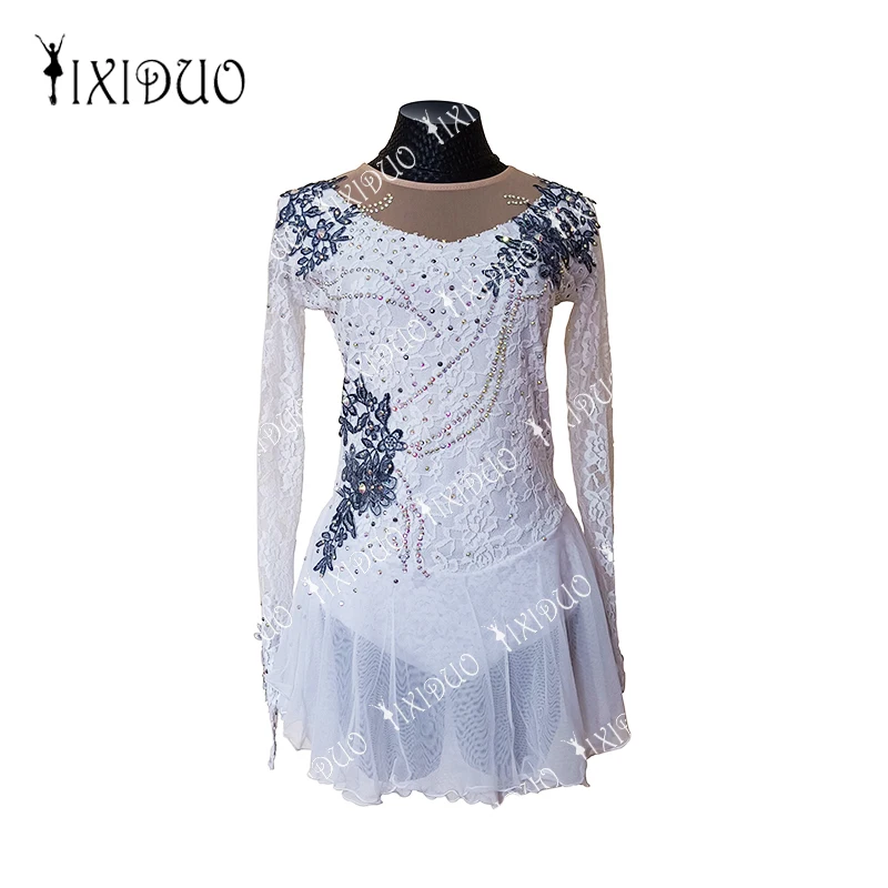 Women Child White Lace Figure Skating Dress Rhinestone Long Sleeve Leotard Ice Skating Dress Dance Costume Performance Clothing
Women Child White Lace Figure Skating Dress Rhinestone Long Sleeve Leotard Ice Skating Dress Dance Costume Performance Clothing
