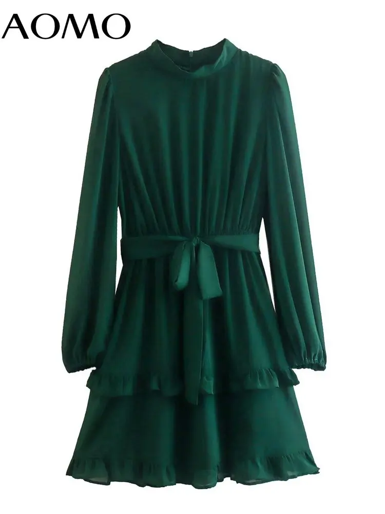 AOMO 2022 fashion women green chiffon dress with lining long sleeve ladies vintage dress XN19A
AOMO 2022 fashion women green chiffon dress with lining long sleeve ladies vintage dress XN19A