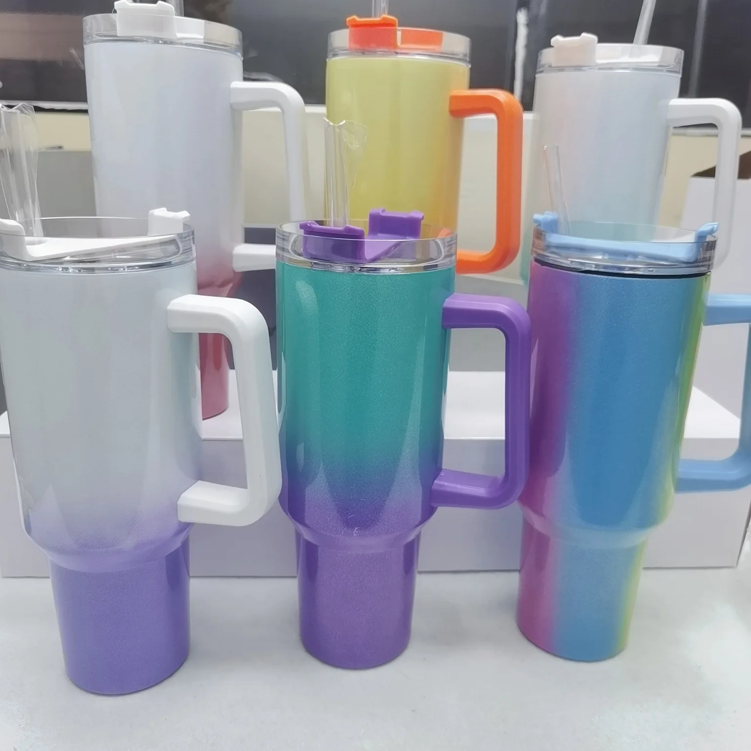 Large Capacity 40oz Insulated Travel Mug Tumbler with Handle Double Wall Vacuum Sealed Stainless Steel Cup Straw and Lid
Large Capacity 40oz Insulated Travel Mug Tumbler with Handle Double Wall Vacuum Sealed Stainless Steel Cup Straw and Lid
