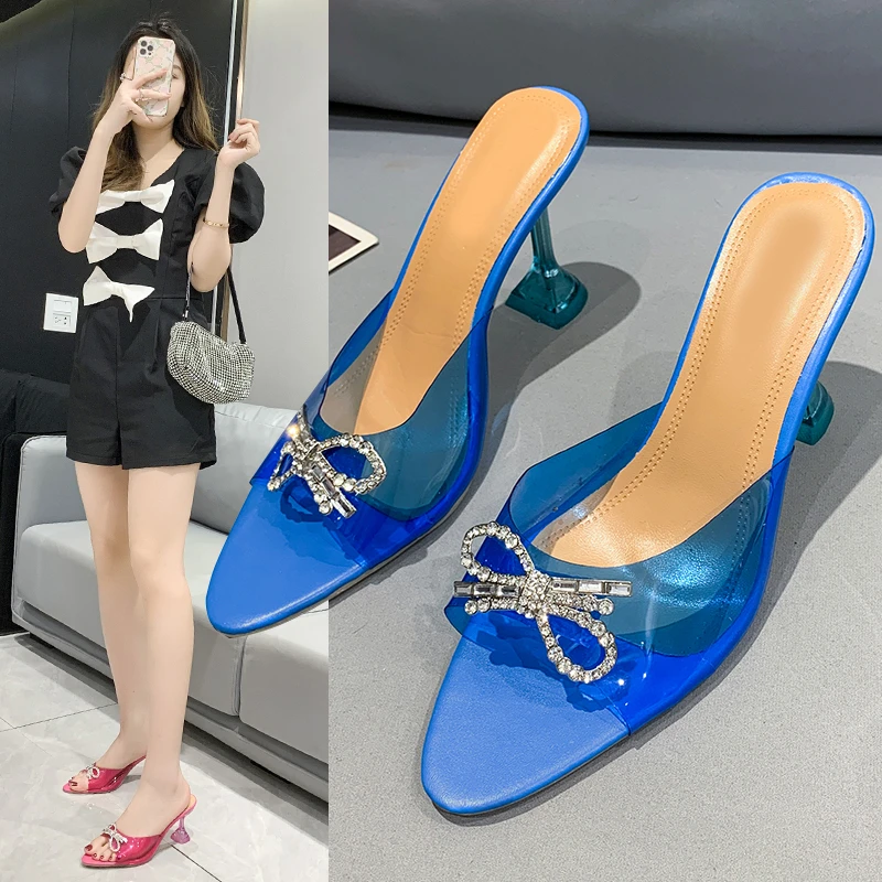 2022 New Bow Rhinestone Fish Mouth Open Toe High Heels Wine Glass with Mid-heel Women Sandals Slippers
2022 New Bow Rhinestone Fish Mouth Open Toe High Heels Wine Glass with Mid-heel Women Sandals Slippers