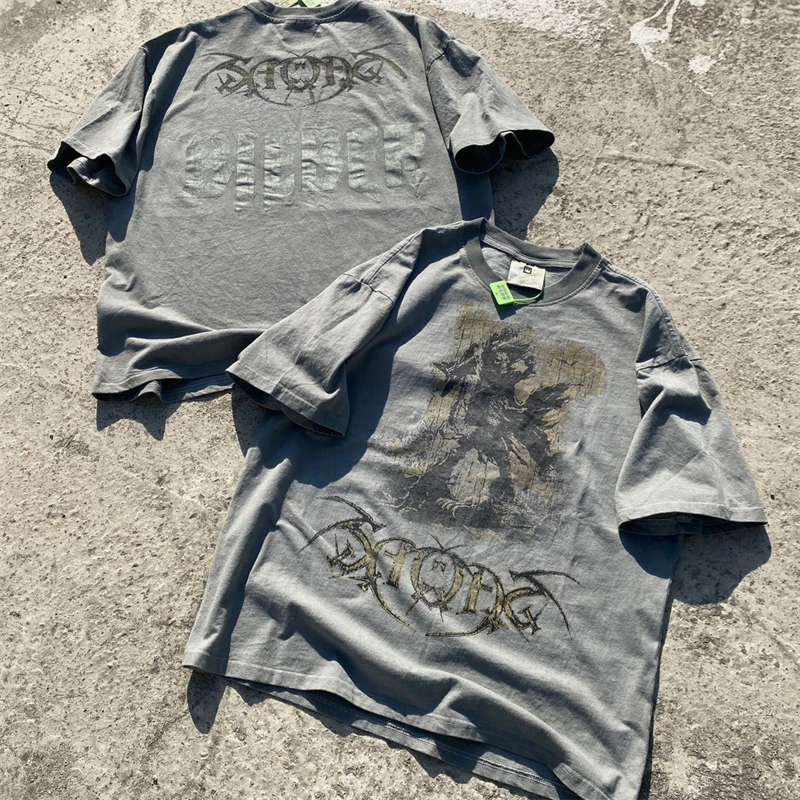Heavy Fabric Cement Grey Justin Bieber T-Shirt Men Women High Street Washed Short Sleeve Oversize
Heavy Fabric Cement Grey Justin Bieber T-Shirt Men Women High Street Washed Short Sleeve Oversize
