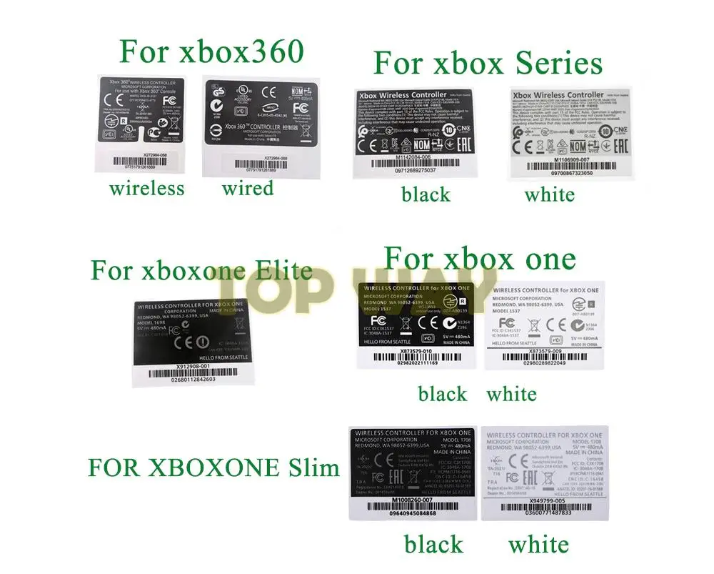 Черные стикеры для XBOX серии S X ONE Slim/s Elite Стикеры ручек этикетки задний контроллер