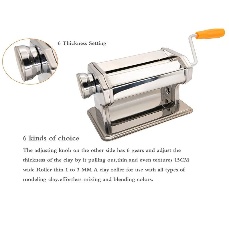 Polymer Clay Roller Machine,Effortless Mixing Colors 15CM Wide Roller Thin 1 To 3 Millimeter,6 Thickness Options
Polymer Clay Roller Machine,Effortless Mixing Colors 15CM Wide Roller Thin 1 To 3 Millimeter,6 Thickness Options