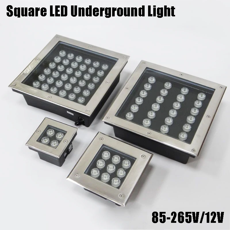 

Square LED Underground Light 3W/4W/5W/6W/9W/12W/16W/24W/36W LED Outdoor Ground Light Garden Path Buried Yard Lamp AC85-265V IP67