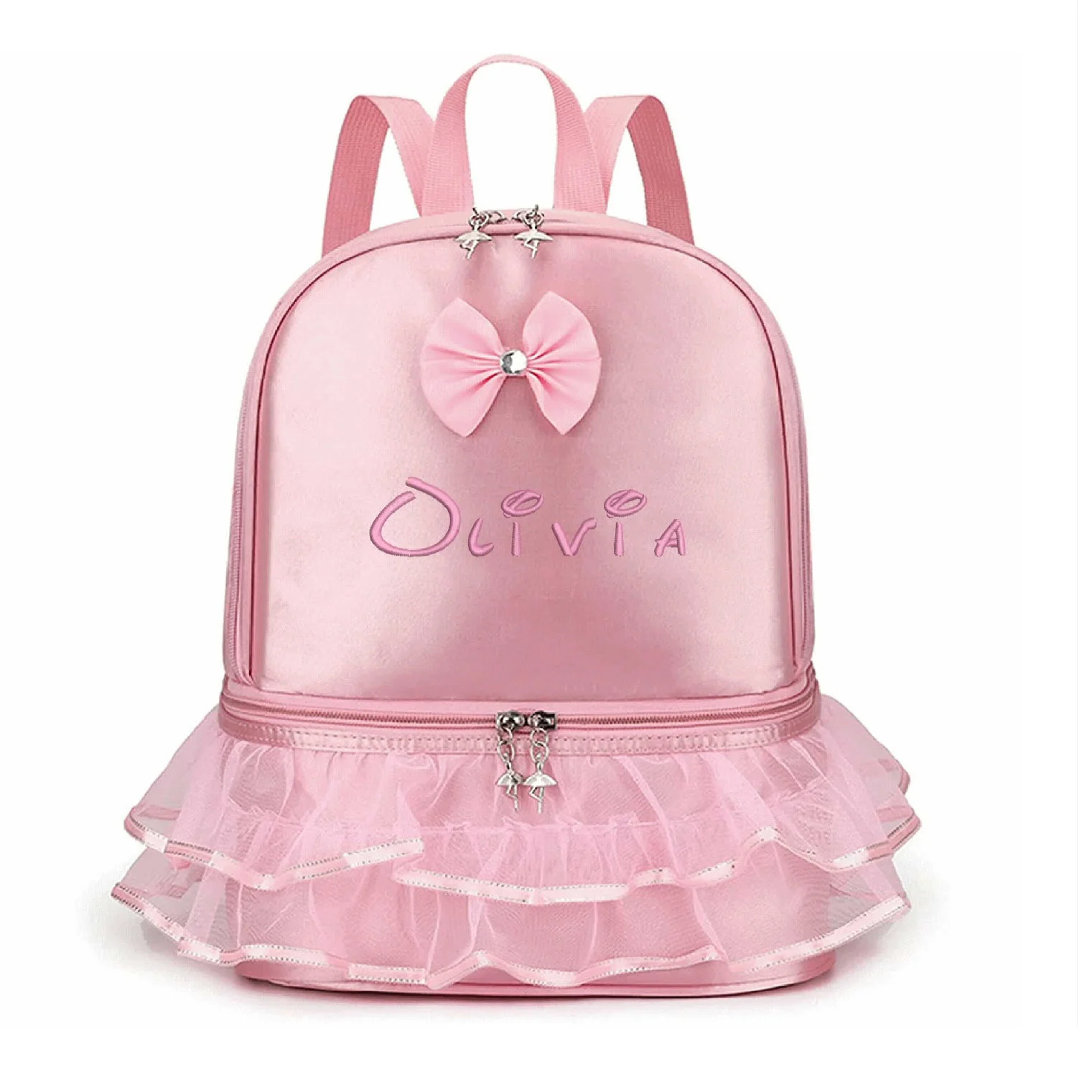 

Personalized Embroidered Ballet Bag Little Girls Ballerina Dance Backpack with Separate Shoe Compartment for Dance Toddler Bag