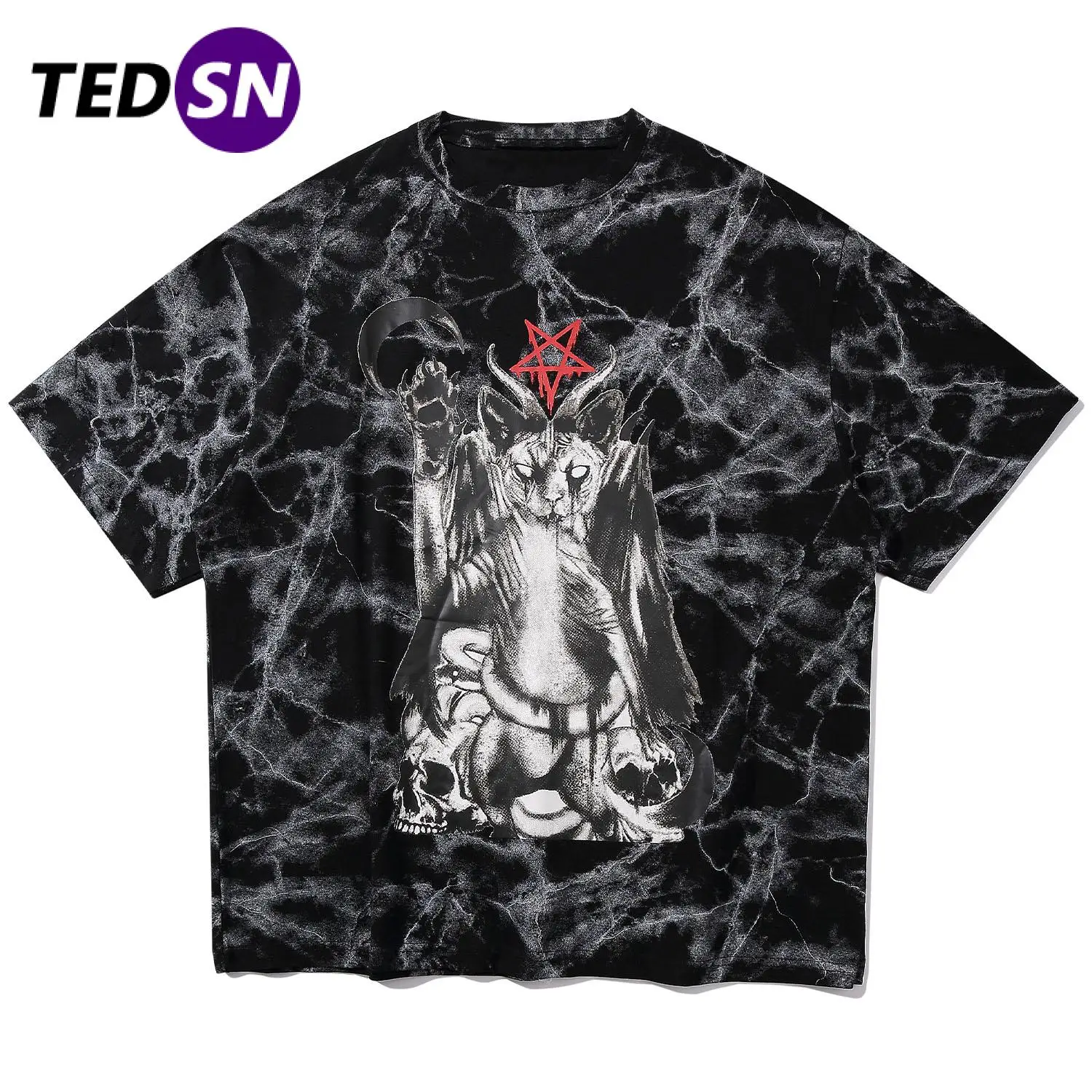 TEDSN Tie Dye Hip Hop Tshirt Men Lightning Monster Print Harajuku Short Sleeve T Shirt Vintage Streetwear Oversized Tops Tee
TEDSN Tie Dye Hip Hop Tshirt Men Lightning Monster Print Harajuku Short Sleeve T Shirt Vintage Streetwear Oversized Tops Tee