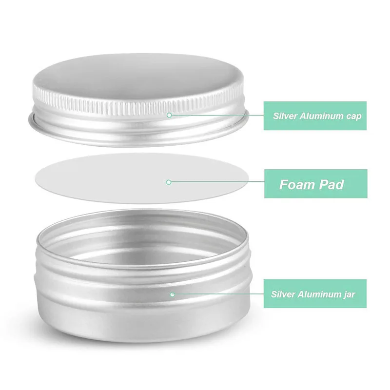 100Pcs Cosmetic Container 5/10/15/20/30/50/60g Aluminum Pot Jar With Lid Eye Cream Hair Conditioner Tin Jar Pot Cosmetic Metal
100Pcs Cosmetic Container 5/10/15/20/30/50/60g Aluminum Pot Jar With Lid Eye Cream Hair Conditioner Tin Jar Pot Cosmetic Metal