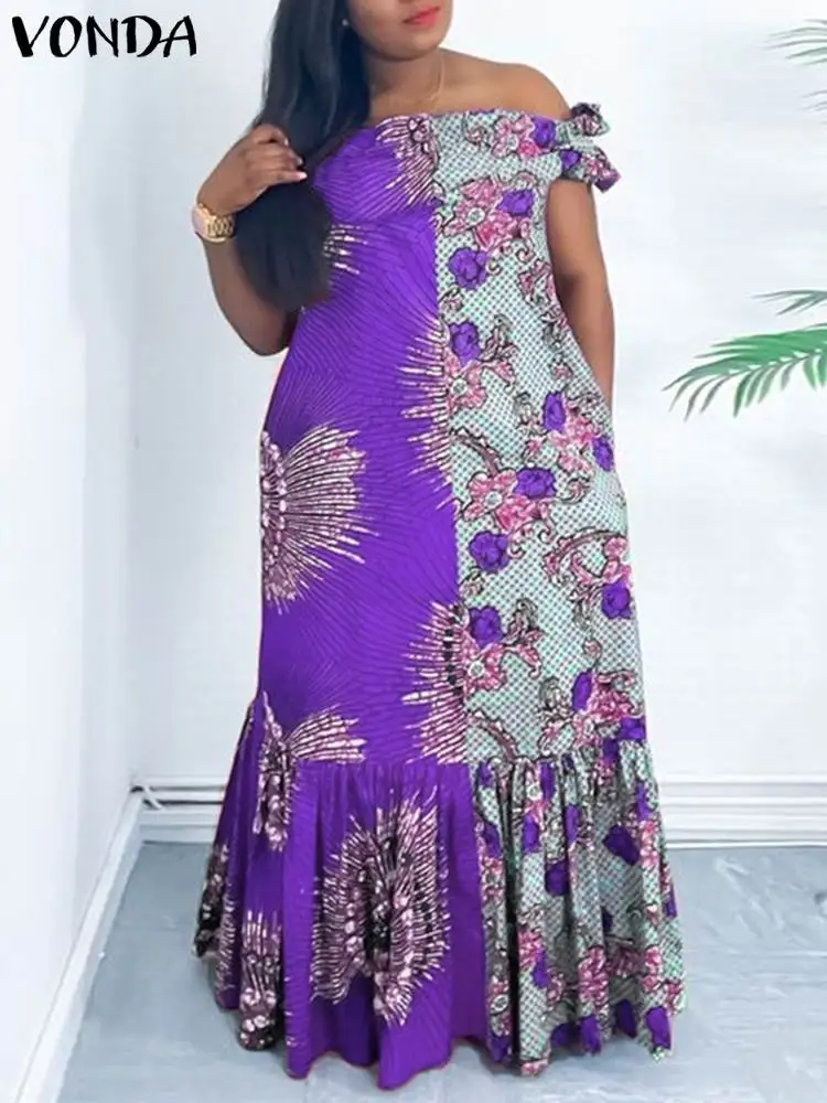 Summer Ruffled Dress Ladies Vintage Off Shoulder Floral Printed Hem Maxi Dress VONDA 2022 Bohemian Sundress Casual Vestido Baggy
Summer Ruffled Dress Ladies Vintage Off Shoulder Floral Printed Hem Maxi Dress VONDA 2022 Bohemian Sundress Casual Vestido Baggy