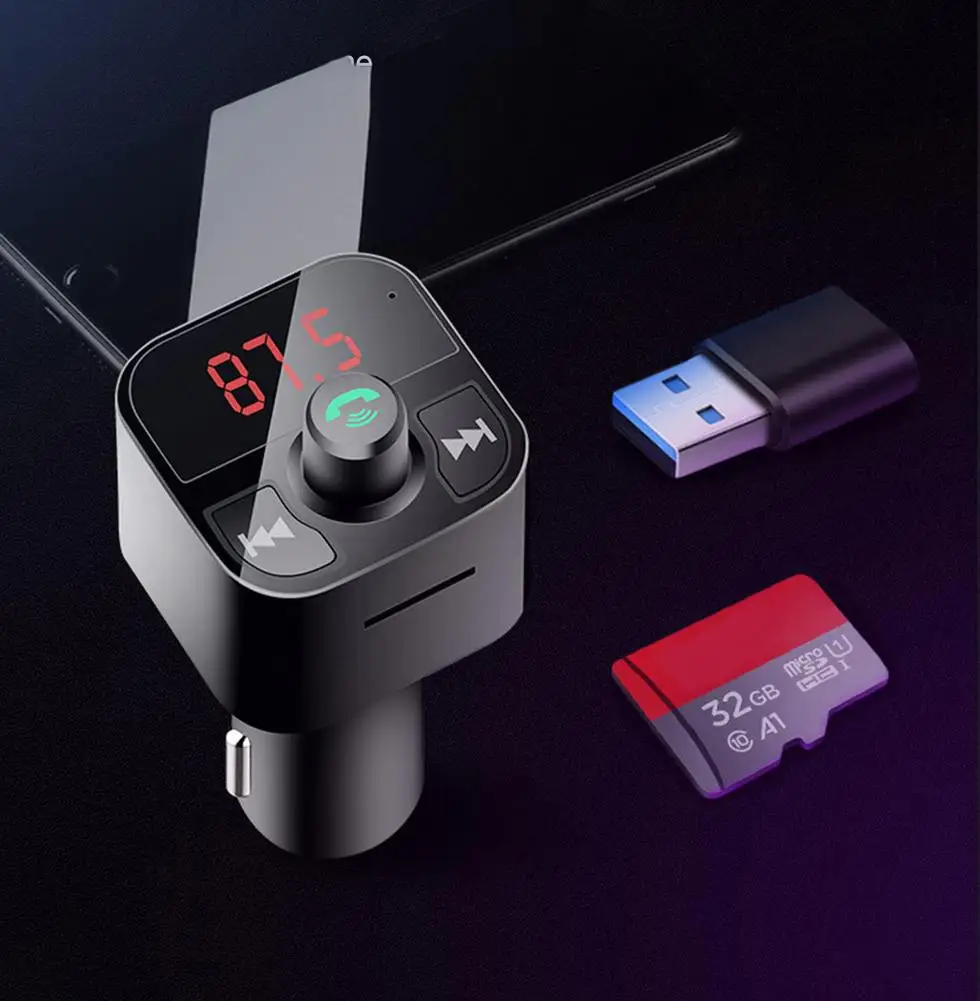 Автомобильный комплект громкой связи Bluetooth 5,0, быстрое зарядное устройство с двумя Usb А, Fm-передатчик, ЖК цифровой вольтметр, Tf-карта, Aux-плеер
Автомобильный комплект громкой связи Bluetooth 5,0, быстрое зарядное устройство с двумя Usb А, Fm-передатчик, ЖК цифровой вольтметр, Tf-карта, Aux-плеер
