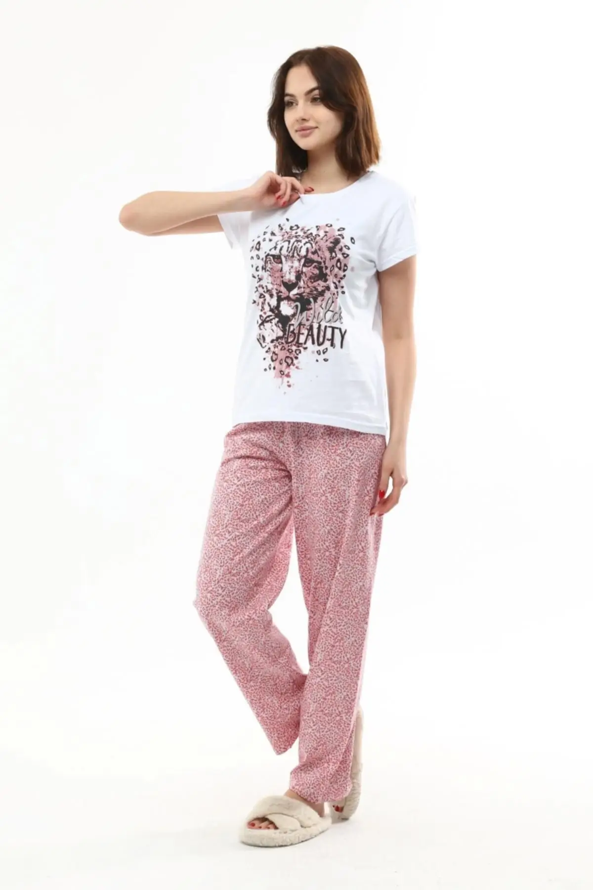 Women's Pajamas Wild Beauty Print Sleep Lounge Pajamas Nightwear Sleepwear Night Suit Casual Home Clothing
Women's Pajamas Wild Beauty Print Sleep Lounge Pajamas Nightwear Sleepwear Night Suit Casual Home Clothing
