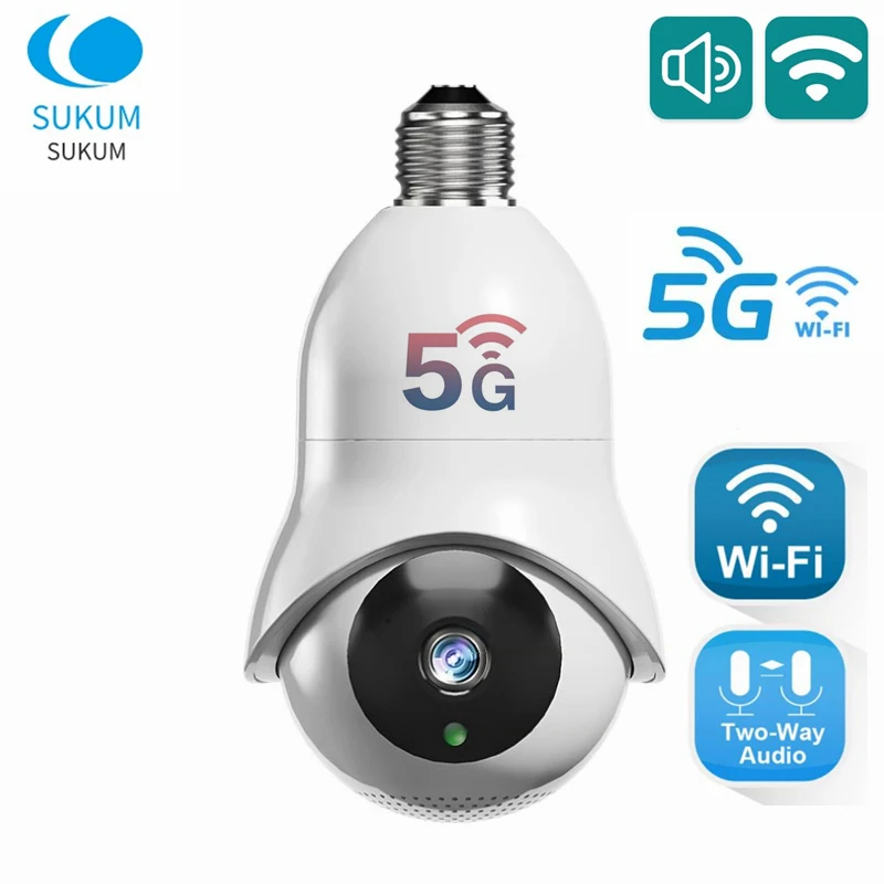 E27 Bulb Lamp Camera 5G WIFI Smart Home CCTV Two Ways Audio Wireless Security Protection MINI Camera 720P
E27 Bulb Lamp Camera 5G WIFI Smart Home CCTV Two Ways Audio Wireless Security Protection MINI Camera 720P