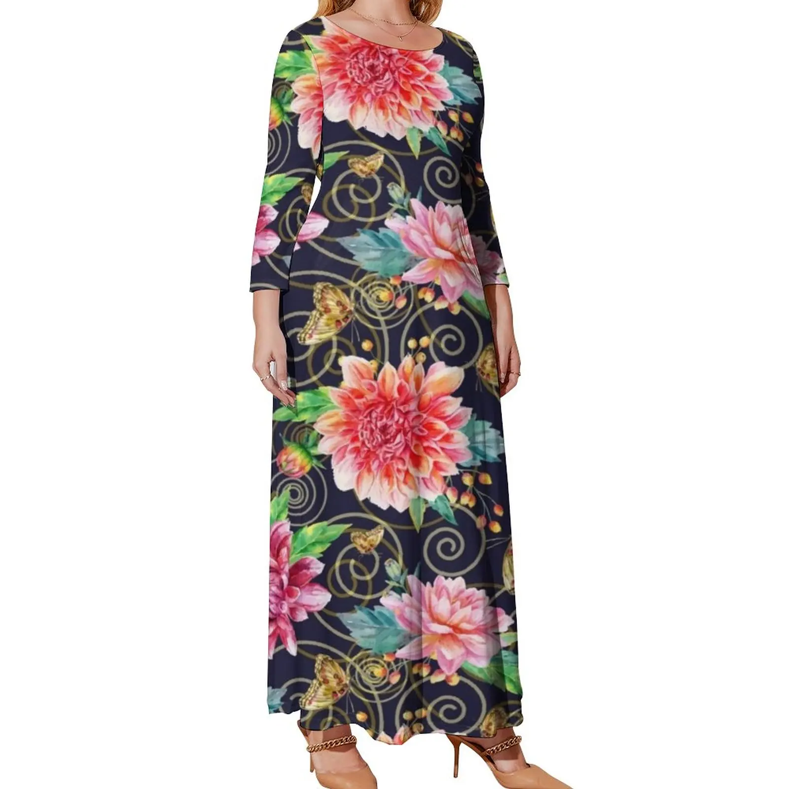 Baroque Style Dress Plus Size Dahlia Flowers Print Cute Graphic Maxi Dress Long Sleeve Aesthetic Bohemia Long Dresses Gift Idea
Baroque Style Dress Plus Size Dahlia Flowers Print Cute Graphic Maxi Dress Long Sleeve Aesthetic Bohemia Long Dresses Gift Idea