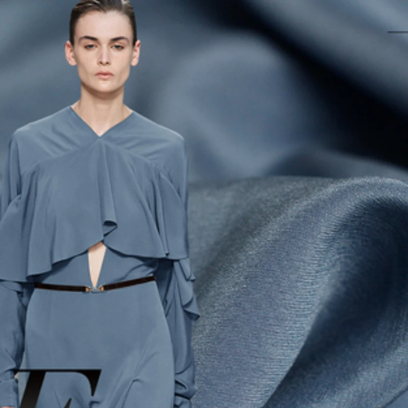 Silk Stretch Crepe De Chine Heavy Crepe Fabric Fashion Fog Blue Heavy Women for Dress Clothing Cloth Sewing Material Per Meter
Silk Stretch Crepe De Chine Heavy Crepe Fabric Fashion Fog Blue Heavy Women for Dress Clothing Cloth Sewing Material Per Meter