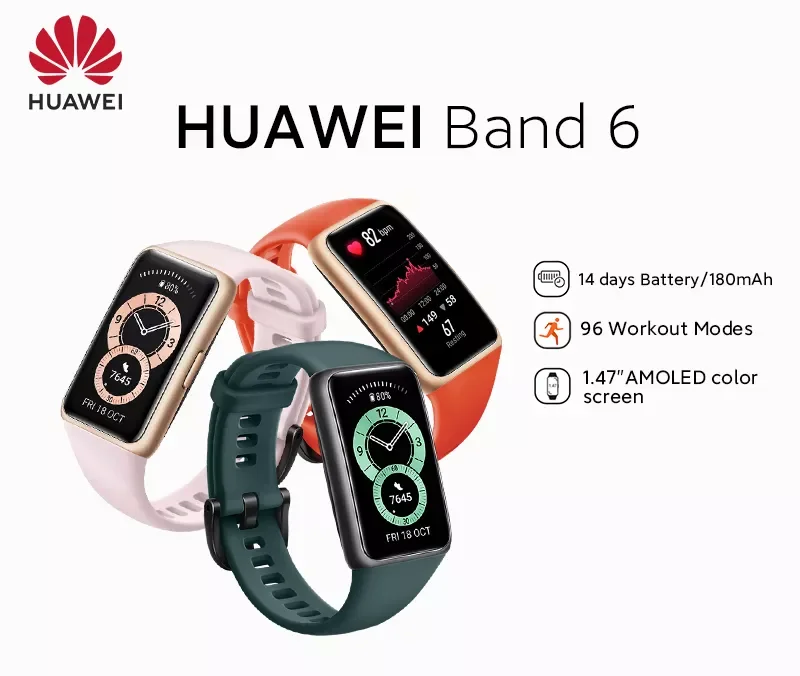 Original Huawei Band 6 Smart band Blood Oxygen 1.47''AMOLED Display Heart Rate Tracker Sleep monitoring Global language
Original Huawei Band 6 Smart band Blood Oxygen 1.47''AMOLED Display Heart Rate Tracker Sleep monitoring Global language