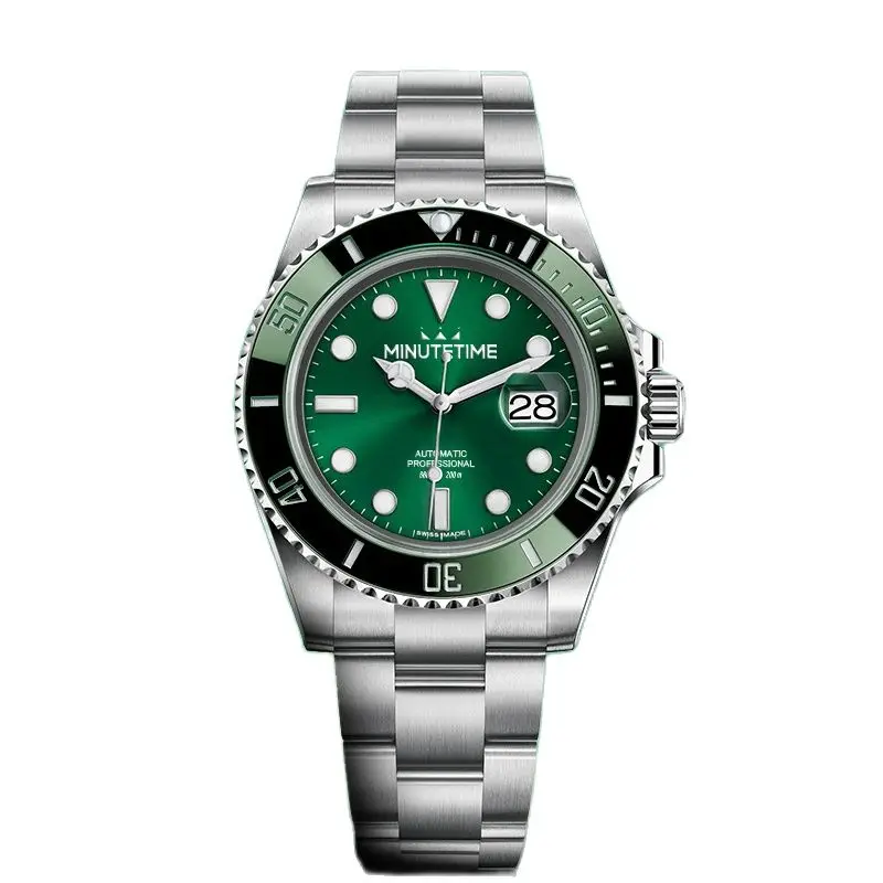Minutetime Men's Watch NH35 Movement Herrenuhr Orologio da u Sapmontre homme With Sapphire Crystal Mirror Green Luminous 10ATM
Minutetime Men's Watch NH35 Movement Herrenuhr Orologio da u Sapmontre homme With Sapphire Crystal Mirror Green Luminous 10ATM