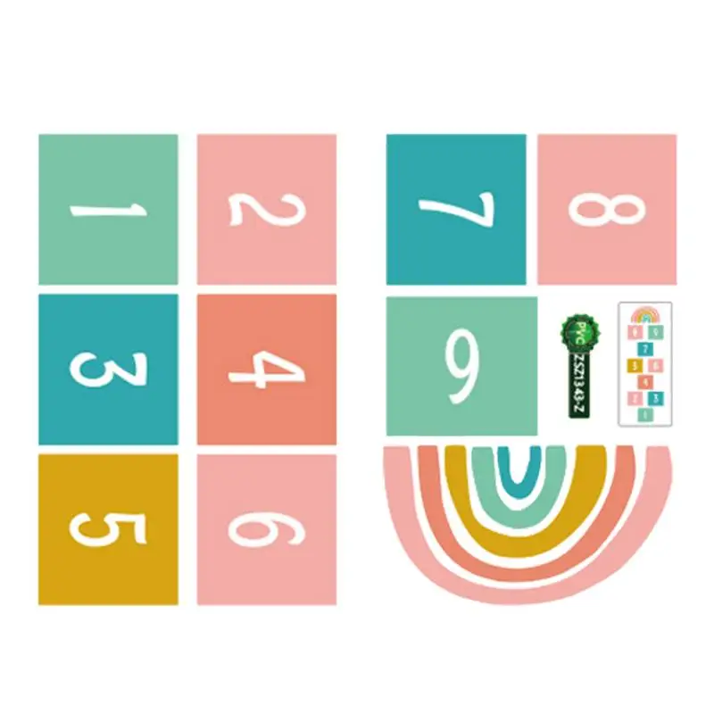 2 типа, красочные цифры, строительные игры, напольная наклейка, декор для детского сада, игра для взаимодействия с детьми