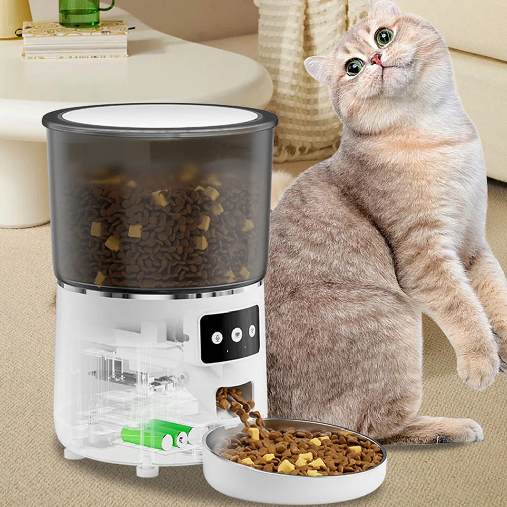 

Stainless Steel Bowls Wi-Fi Enable Pet Feeder Programmable Control Dog Feeder For Kittens Puppy