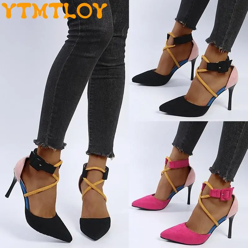 2021 New Hot-selling Color Matching Super High Heel Pointed Toe Stiletto Buckle Roman Style All-match Ladies Sandals
2021 New Hot-selling Color Matching Super High Heel Pointed Toe Stiletto Buckle Roman Style All-match Ladies Sandals
