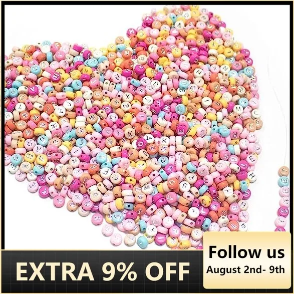 50pcs Colored Round Flat Acrylic Beads Letter Heart Pattern Loose Beads For Jewelry Making DIY Bracelet Earrings Supplies 4*7mm
50pcs Colored Round Flat Acrylic Beads Letter Heart Pattern Loose Beads For Jewelry Making DIY Bracelet Earrings Supplies 4*7mm