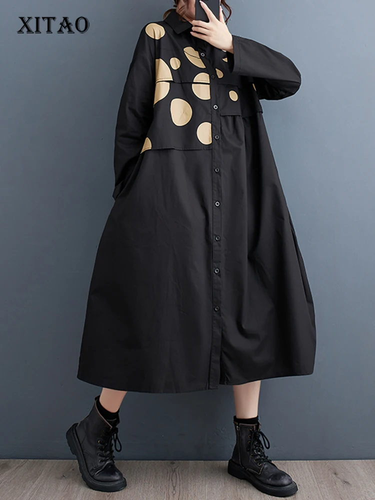 XITAO Casual Dot Dress Personality Autumn Irregular Patchwork Autumn Women Loose Appear Thin Simplicity Shirt Dress DMJ2221
XITAO Casual Dot Dress Personality Autumn Irregular Patchwork Autumn Women Loose Appear Thin Simplicity Shirt Dress DMJ2221