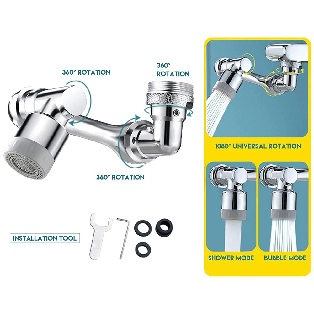 Robotic Arm Faucet Extender 1080 Degree Rotatable 1PCS Silver Splash-proof Two Water Modes Universal Brand New
Robotic Arm Faucet Extender 1080 Degree Rotatable 1PCS Silver Splash-proof Two Water Modes Universal Brand New