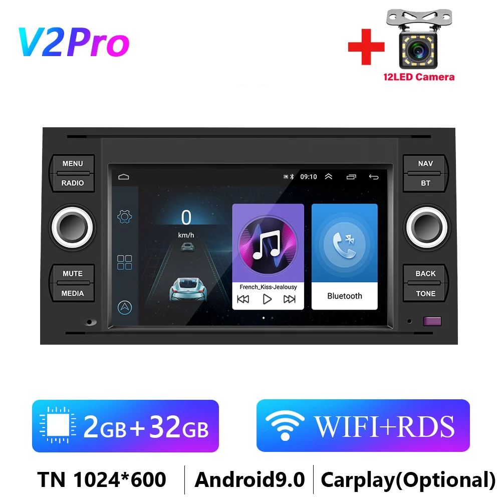 Автомагнитола LeeKooLuu, 2DIN, Android 9,1, GPS, мультимедийный плеер Carplay для Ford Focus 2 Mondeo S C Max Kuga Fiesta Fusion
Автомагнитола LeeKooLuu, 2DIN, Android 9,1, GPS, мультимедийный плеер Carplay для Ford Focus 2 Mondeo S C Max Kuga Fiesta Fusion