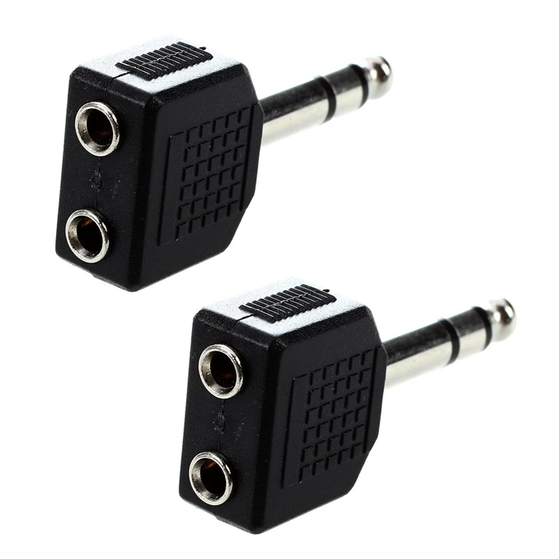 JFBL Hot 2X 6.35Mm Male Plug To Dual 3.5Mm Stereo Jack Female Socket Splitter Connector
JFBL Hot 2X 6.35Mm Male Plug To Dual 3.5Mm Stereo Jack Female Socket Splitter Connector