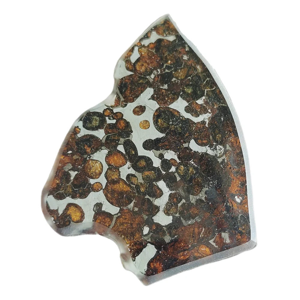 

37g SERICHO Pallasite Natural Meteorite Material Sliced Olive Meteorite Slices Specimen Collection - From Kenya - CA49