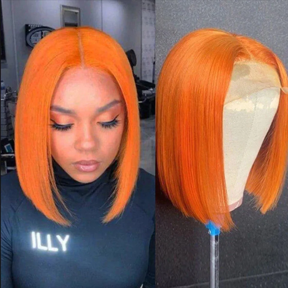 Orange Ginger Lace Front Wig Straight Bob Cut Lace Front Human Hair Wigs For Women 13x1 Transparent Lace Wigs Short Bob Wig 
Orange Ginger Lace Front Wig Straight Bob Cut Lace Front Human Hair Wigs For Women 13x1 Transparent Lace Wigs Short Bob Wig