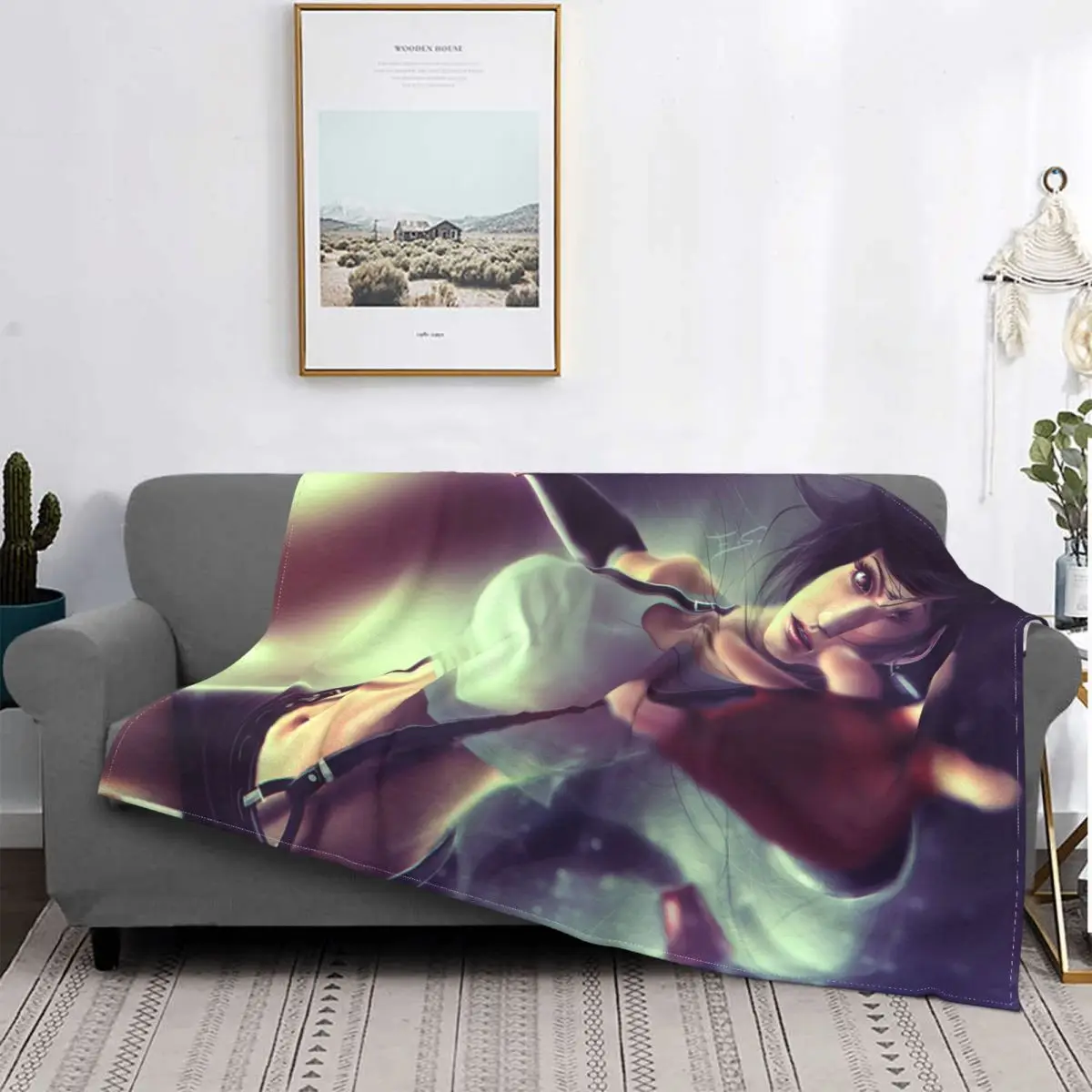 

Final Fantasy TIFA Blankets Fleece Winter Aerith sexy beauties Breathable Soft Throw Blanket for Bed Couch Rug Piece