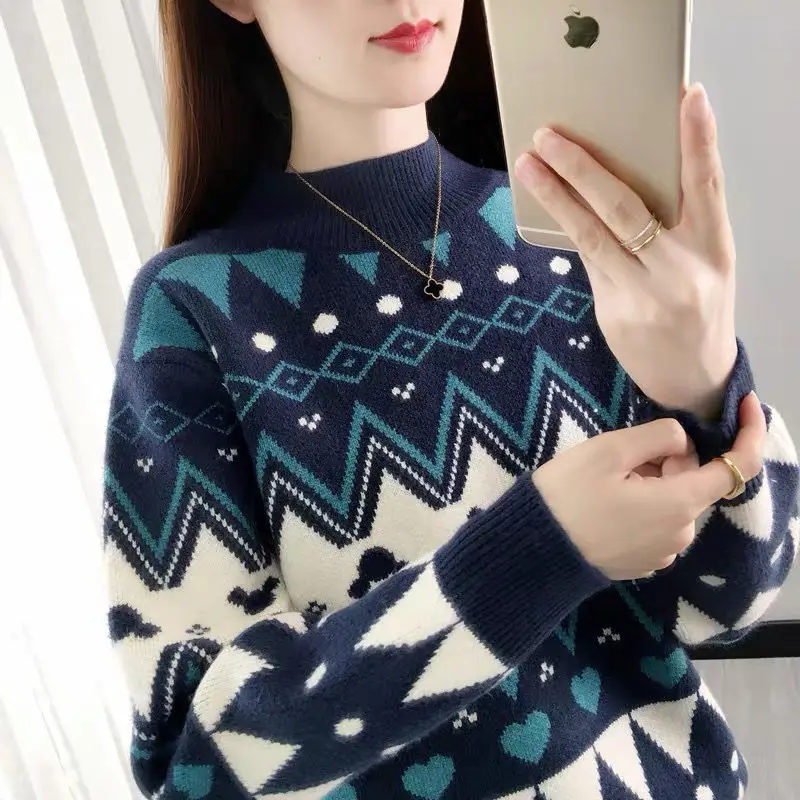 Lovely Chic O-Neck Long Sleeve Women Knitted Sweater Fashion Oversized Pullovers Ladies Winter Loose College Style Jumper M112 
Lovely Chic O-Neck Long Sleeve Women Knitted Sweater Fashion Oversized Pullovers Ladies Winter Loose College Style Jumper M112