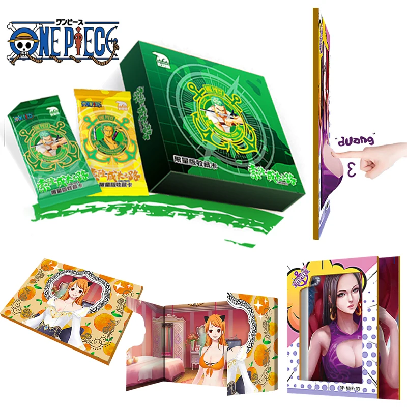 

New One Piece Card Box Luffy Boa Hancock Zoro Sanji Shanks Sabo Robin Ace Anime Cartoon Rare Hero Collection Card Children Gifts