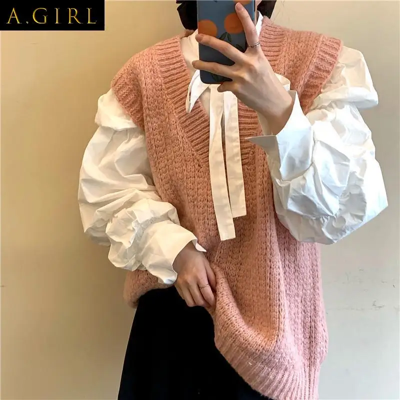 Sweater Vests Women Students Loose Warm Spring Autumn Knitting Popular Sweet Solid Color Maiden V-neck Soft Clothing Girl Casual
Sweater Vests Women Students Loose Warm Spring Autumn Knitting Popular Sweet Solid Color Maiden V-neck Soft Clothing Girl Casual
