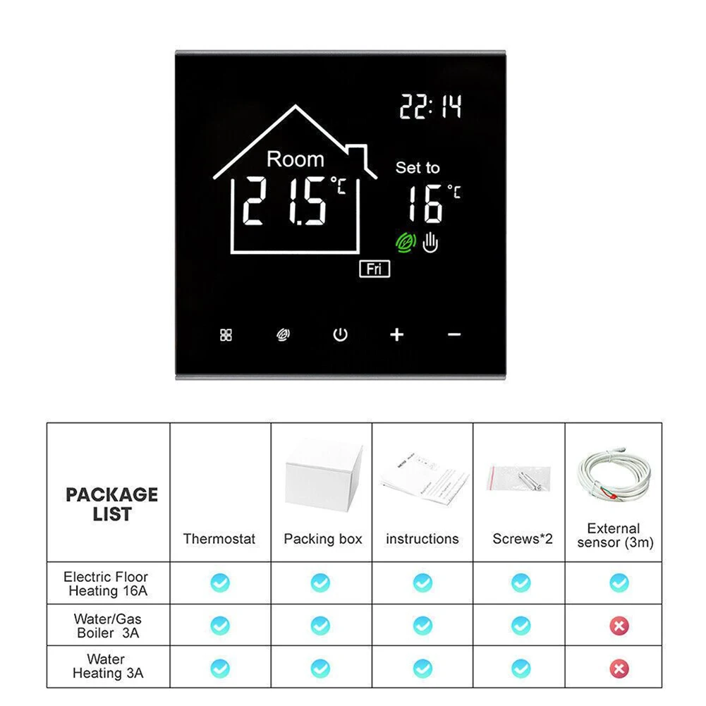 None Thermostat Thermostats Heating IP20 Programmable Room Thermostat Smart Touch Buttons WLAN Wifi Thermostat
None Thermostat Thermostats Heating IP20 Programmable Room Thermostat Smart Touch Buttons WLAN Wifi Thermostat