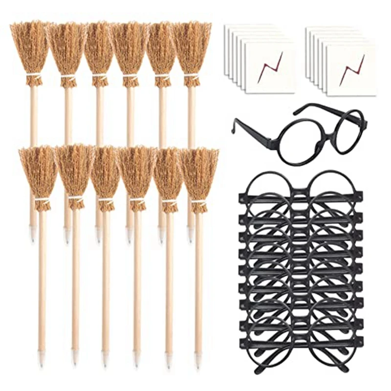 Wizard Party Supplies - Wizard Glasses With Round Frame No Lenses,Witch Broom Pencil & Flash Bolt Scar Temporary Tattoos
Wizard Party Supplies - Wizard Glasses With Round Frame No Lenses,Witch Broom Pencil & Flash Bolt Scar Temporary Tattoos