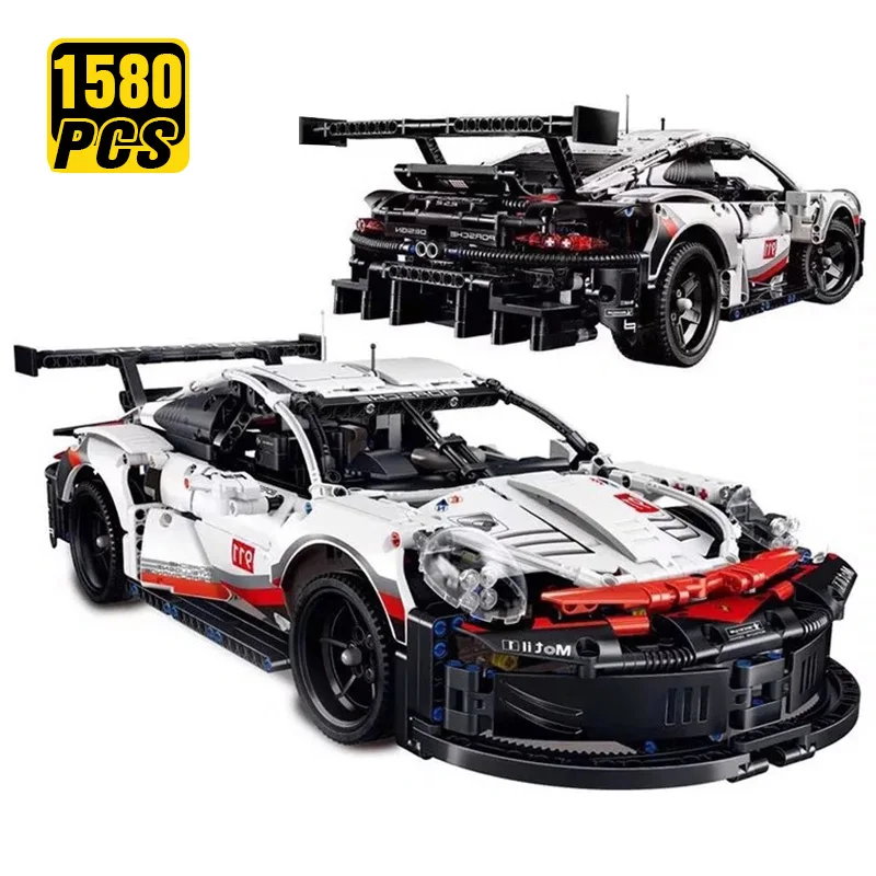 

1580 шт. 50 см технический классический спортивный автомобиль 911 RSR строительные блоки 42096 знаменитый гоночный автомобиль кирпичи игрушки подарок для друга