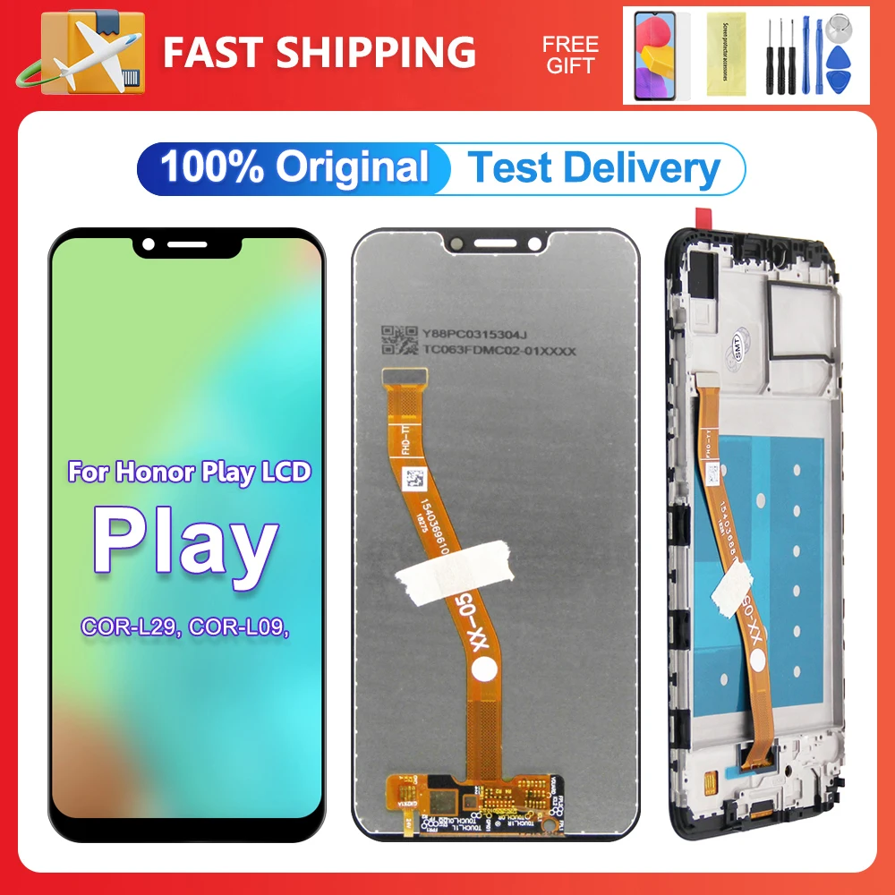 6,3 "оригинальный экран для Huawei Honor Play COR-L29, ЖК-дисплей с дигитайзером, 10 дюймов, сенсорный экран с рамкой, дигитайзер в сборе с рамкой
6,3 "оригинальный экран для Huawei Honor Play COR-L29, ЖК-дисплей с дигитайзером, 10 дюймов, сенсорный экран с рамкой, дигитайзер в сборе с рамкой