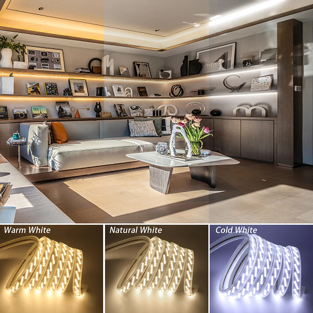 SMD 2835 LED Strip Light 320LED/m Oblique 5 Rows AC 220V 230V 240V Rope Lights Super Bright IP67 Waterproof Outdoor Decoration
SMD 2835 LED Strip Light 320LED/m Oblique 5 Rows AC 220V 230V 240V Rope Lights Super Bright IP67 Waterproof Outdoor Decoration