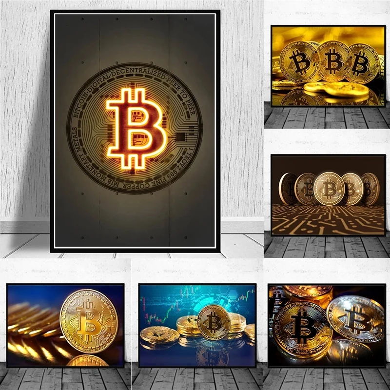 Black and Gold Bitcoin Posters anfd Prints Inspirational Money Canvas Painting Wall Art Pictures for Living Room Cuadros Decor
Black and Gold Bitcoin Posters anfd Prints Inspirational Money Canvas Painting Wall Art Pictures for Living Room Cuadros Decor