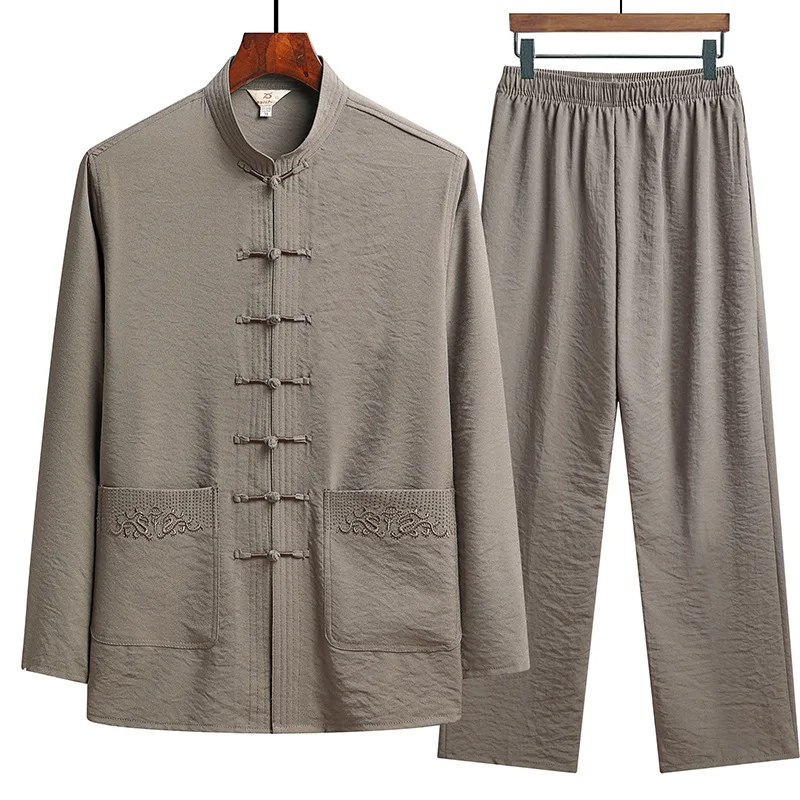 2023 Middle-aged Elderly Men Long-sleeved Casual Retro Vintage Chinese Traditional Clothing Style Cotton Hanfu Tang Suit
2023 Middle-aged Elderly Men Long-sleeved Casual Retro Vintage Chinese Traditional Clothing Style Cotton Hanfu Tang Suit