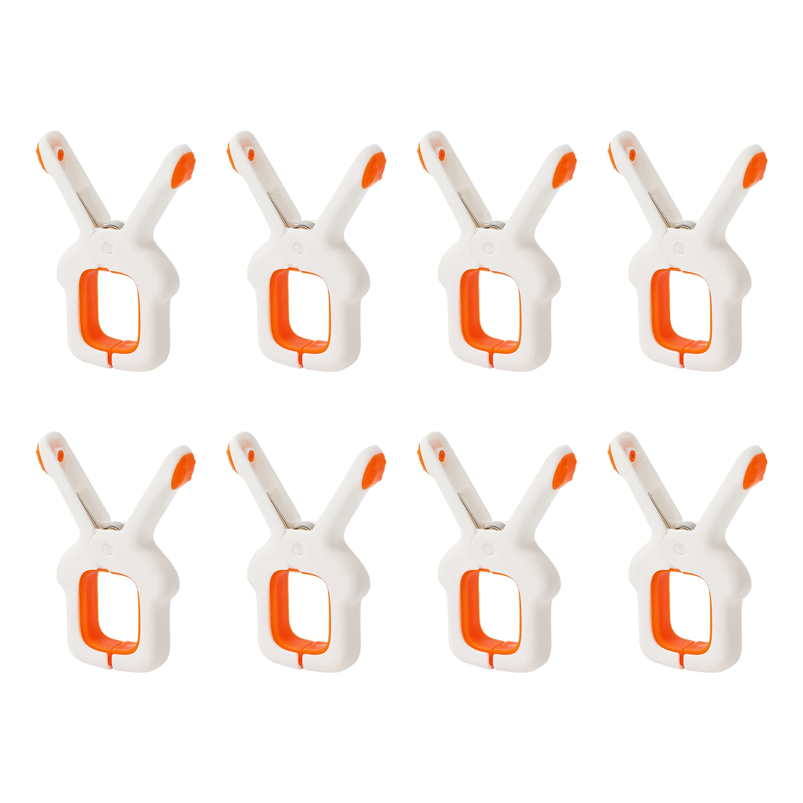 

8pcs Lounge Beach Extra Large PP Clothes Pegs Laundry Quilt Windproof Strong Grip Pool Chair Towel Clip White Orange Blanket