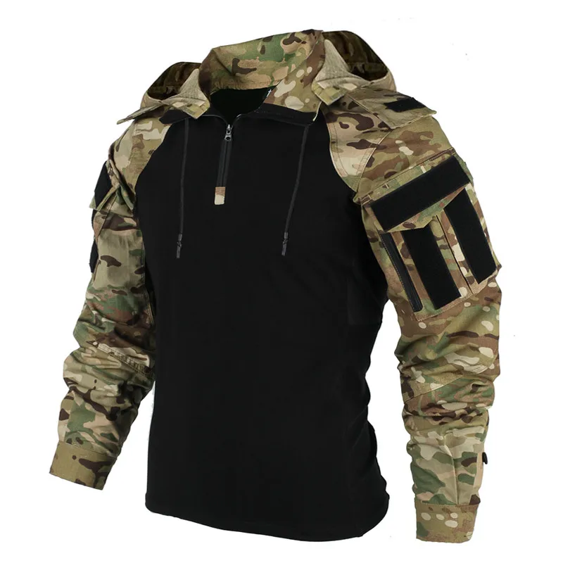 

Мужская камуфляжная армейская футболка Мультикам, военная Боевая тактическая рубашка для страйкбола, пейнтбола, кемпинга, охоты