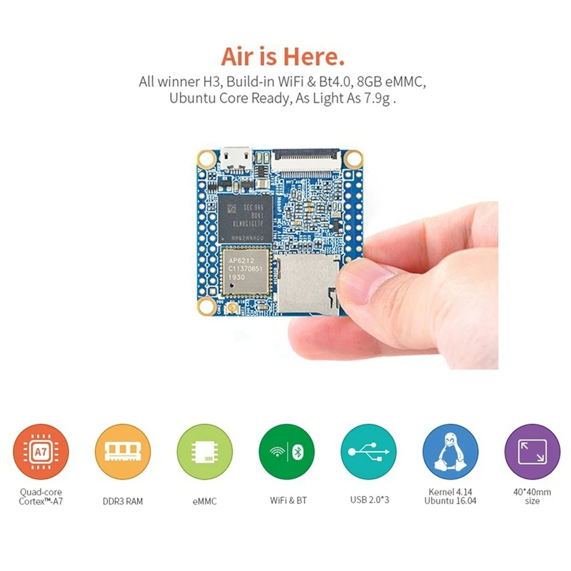 Макетная плата Nanopi NEO Air + теплоотвод H3 4 ядра Wifi Bluetooth Run Ubuntucore Mini IOT макетная плата
Макетная плата Nanopi NEO Air + теплоотвод H3 4 ядра Wifi Bluetooth Run Ubuntucore Mini IOT макетная плата