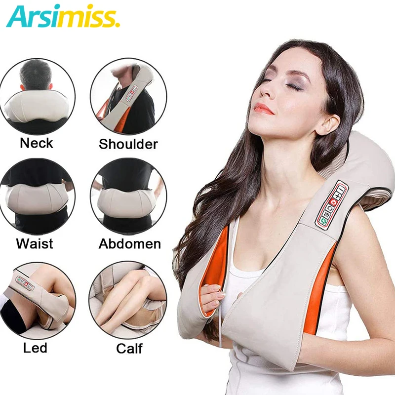 

Electric Shiatsu Massager Deep Tissue 3D Infrared Heated Kneading Pressure Massager Neck Back Shoulder Body Muscle Pain Relief