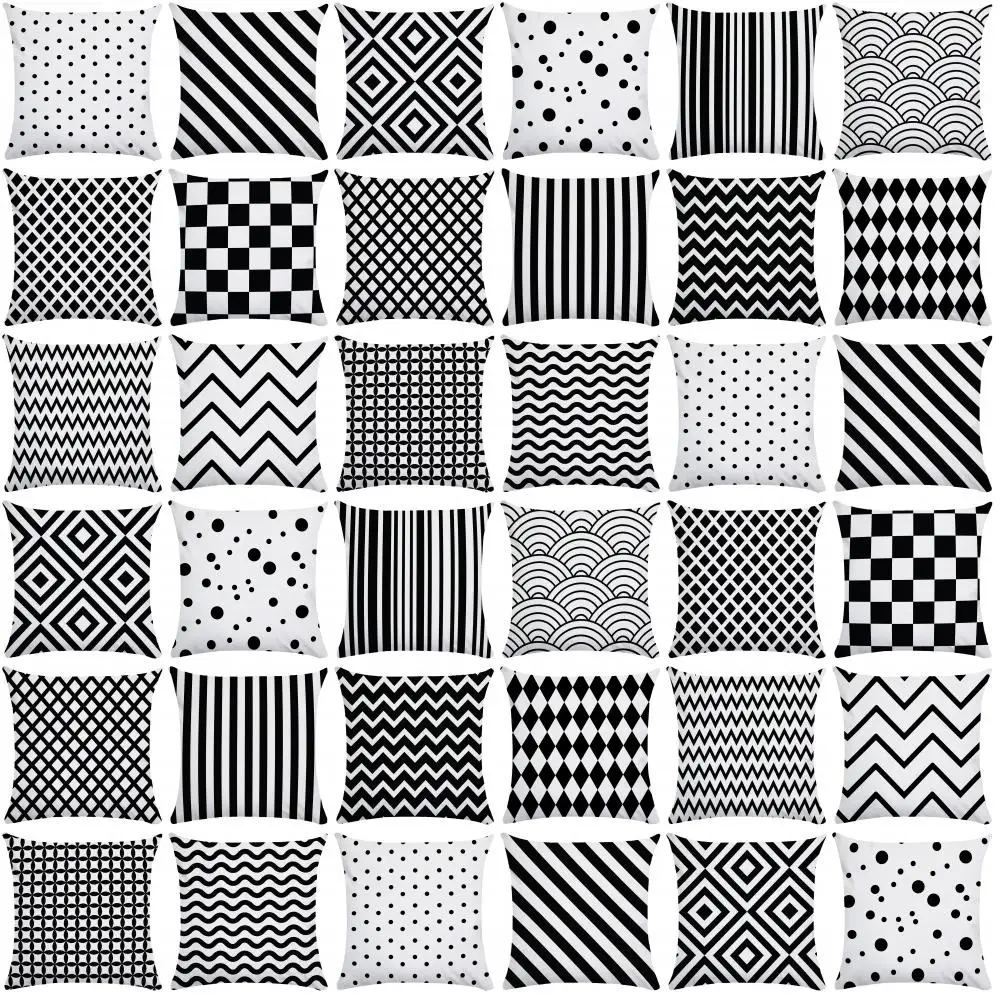 Outdoor Cushions Cover Creative Geometric Pillowcase Black and White Texture Pillow Case Soft Throw Pillows Home Decor Car Chair
Outdoor Cushions Cover Creative Geometric Pillowcase Black and White Texture Pillow Case Soft Throw Pillows Home Decor Car Chair