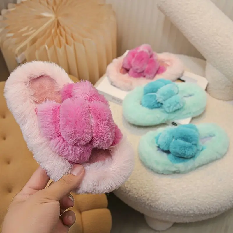 Faux Fur Solid Girls Princess Slippers Design Plush Warm Outdoor Slippers For Kids Autumn Winter Barefoot Children Flats Shoes
Faux Fur Solid Girls Princess Slippers Design Plush Warm Outdoor Slippers For Kids Autumn Winter Barefoot Children Flats Shoes