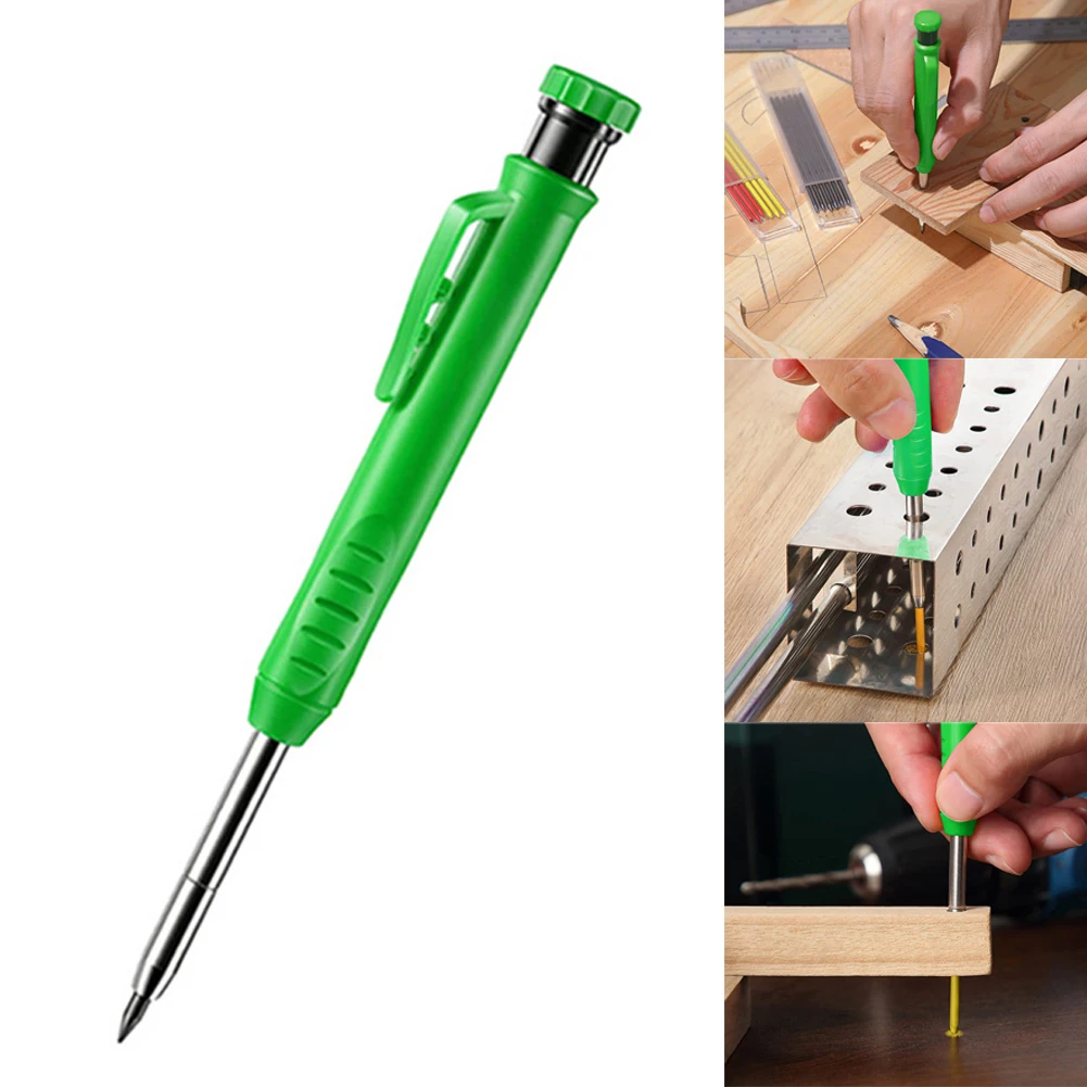 Solid Carpenter Pencil With Refill Leads And Built-in Sharpener For Deep Hole Mechanical Pencil Marker Marking Woodworking Tools
Solid Carpenter Pencil With Refill Leads And Built-in Sharpener For Deep Hole Mechanical Pencil Marker Marking Woodworking Tools